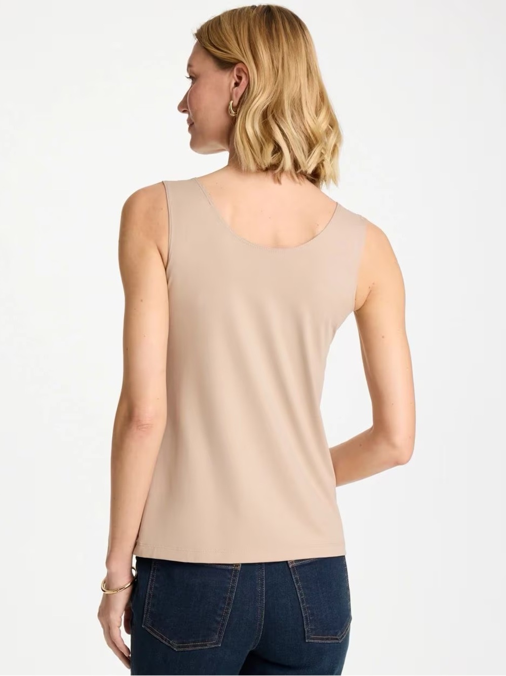 Chico’s Travelers Slinky Contemporary Tank in Champagne Size 1 NWT - Picture 2 of 11